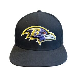 Baltimore Ravens NFL New Era 59FIFTY Fitted Hat Cap 7 1/2 Black Breast Cancer